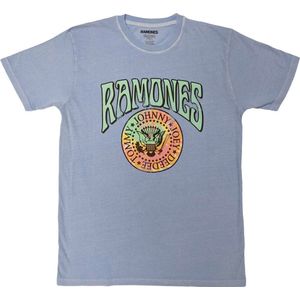 Ramones - Crest Psych Heren T-shirt - M - Blauw