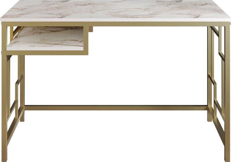 Arabic House - Bureau Victory - Wit/Goud - Metaal/Melamine - 120cm