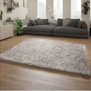 Paco Home Hoogpolig Vloerkleed Woonkamer Shaggy Langpolig Modern Eenkleurig Patroon 200 cm Quadrat