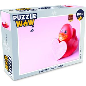 Puzzel Badeend - Hart - Roze - Legpuzzel - Puzzel 1000 stukjes volwassenen