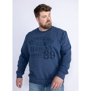 Petrol Industries - Heren Plus Size Artwork Sweater Journey - Blauw - Maat 6XL