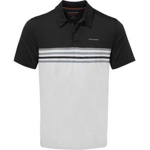 CRAGHOPPERS NosiLife Pro Korte Mouwen Polo Heren - Black / Optic White - XL