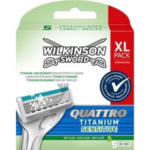 Wilkinson Quattro Titanium Sensitive scheermesjes 5 stuks