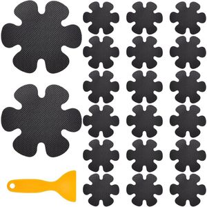 20 stuks antislip badstickers - Badkamer antislipstickers - antislip badstickers in bloemenstijl - voor badkamer - douche - vloer - traptreden - veiligheidstreden (zwart) - Antislipsticker - Bloemstijl - Veilig en antislip