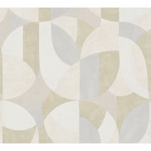 GRAFISCH BEHANG | Abstract - Grijs Crème Beige Wit - A.S. Création French Affair