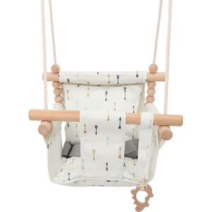 Baby / Kinder Schommel voor binnen of buiten! - Baby Swing Pijltjes - Schommelstoel inclusief Zachte Kussens en Bevestigingsmaterialen