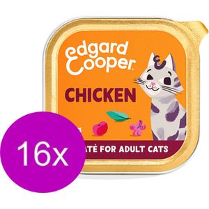 16x Edgard & Cooper Adult Paté Kuipje Kip - Kattenvoer - 85g