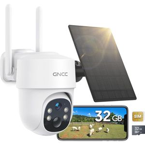 Draadloze 4G Beveiligingscamera Buiten met Solar, 360° Nachtzicht en Bewegingsdetectie