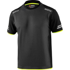Sparco TECH T-Shirt - Stijlvol en veilig - Grijs/Geel - Maat L