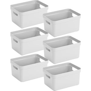 Sunware - Sigma home opbergbox 13L wit - Set van 6
