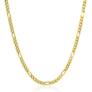 Eterna Jewellery© Gouden ketting dames - Figaro 3MM - 18 Karaat Goud - Verguld goud - Subtiele ketting voor vrouw en man - Minimalistisch design - Cadeau voor haar - Trendy 2025