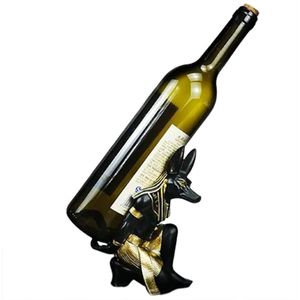 Anubis Wijnstandaard - Egypte - Woonkamer - Hond - Jakhals - Kat - Wijnrek - Standaard - Decoratie - Drank - Wijn - Wijnfles - Fles