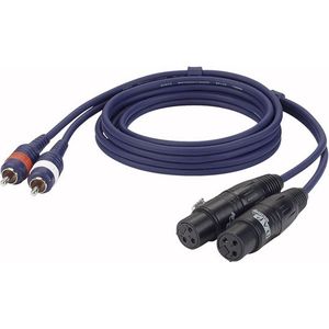 DAP Audio XLR naar RCA Kabel 3m - 2x XLR Female naar 2x RCA (Tulp) overgangskabel - 3m