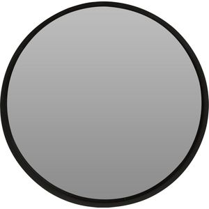 Wandspiegel - rond - zwart - hout - 40 cm - spiegel