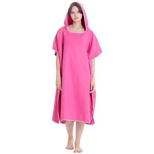Strandbadjas - 90*110cm - badcape voor heren en dames - poncho handdoek - microvezel surfhanddoek - lange kapstok met capuchon - unisex - ideale handdoek voor het strand, surfen, surfen - effen cape met capuchon - absorberende en snel drogende cape