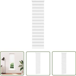 vidaXL Zebra rolgordijn - 60x200 cm - Wit - Polyester Zebra Rolgordijnen - Raamdecoratie - Rolluiken - Privacy Screen - Licht Regulering