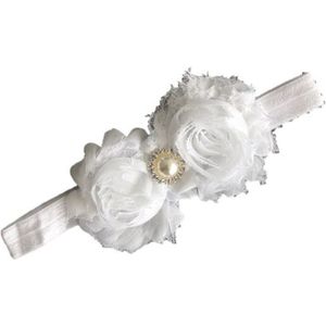 Haarband-hoofdband-haar accessoire-doop-communie-bruiloft-haar tiara-wit-ivoor-fotoshoot-bloemen