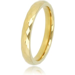 Facet geslepen ring goudkleurig - My Bendel - Facet geslepen goudkleurige aanschuifring - Met luxe cadeauverpakking