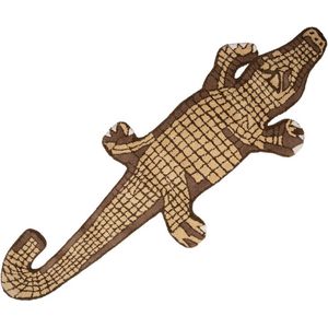 Vloerkleed Krokodil 152x54 cm Bruin Wol Tapijt Voetentapijt