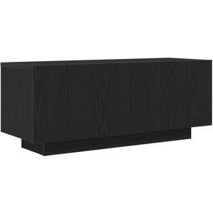vidaXL - Nachtkastje - Zwart - Eiken - cm - Bewerkt - hout