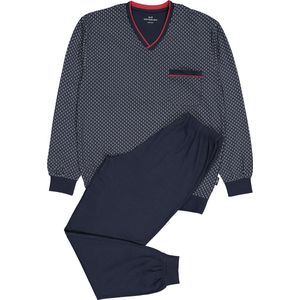 Gotzburg heren pyjama - blauw met rood en wit dessin - Maat: 5XL