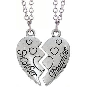 Fako Bijoux® - Vriendschapsketting - BFF Ketting - Mother Daughter Hartjes