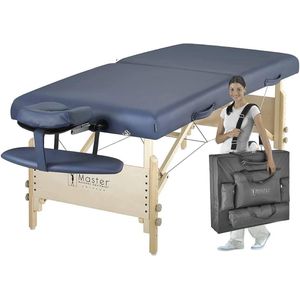Draagbare Luxe Massage Tafel met Gezichtsgat en Filler - Extra Brede Massagebank voor Therapeuten en Tattoo-Artists - Koningsblauw, 71 cm