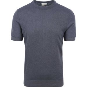 Profuomo - T-Shirt Linnen Blauw - Heren - Maat M - Modern-fit
