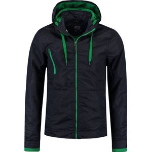 L&S jacket contrast unisex donkerblauw/ groen - M
