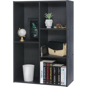 Iris Ohyama, Houten plank / kubuskast / boekenkast / kast / open kast, Modulair, Design, kantoor, woonkamer, slaapkamer - Basic Storage Shelf - CX-23C - Zwart Eiken