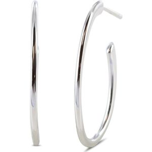 New Bling - 9NB-1393 - zilveren hoop oorbellen - 925 sterling silver - rhodium plated