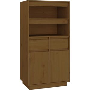 VidaXL Hoge Kast 60x40x116,5 cm Massief Grenenhout Honingbruin