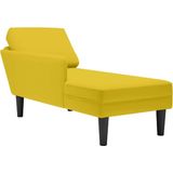 vidaXL - Chaise - longue - met - kussen - en - rechterarmleuning - fluweel - geel