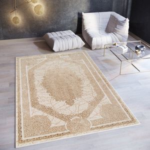 Tapiso Ares Vloerkleed Beige Laagpolig Woonkamer Oriental Tapijt Maat- 200x300