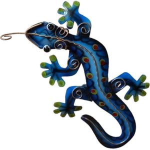 Floz Design metalen gekko - muurdecoratie hagedis - binnen of buiten - 20 cm - fairtrade