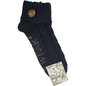 Huissokken / Sokken met tekst ''home wear'' - Zwart - One size - Vrouw