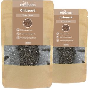 Chiazaad 100% Puur - 500gram - Chiazaad is Rijk aan Vezels en Omega-3 - Bron van Eiwitten - Chia Seeds