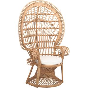 sweeek - Rotan fauteuil met zitkussen, mahe, b 110 x d 60 x h 150cm