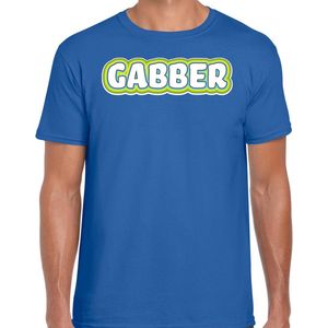 Bellatio Decorations Verkleed t-shirt heren - gabber - blauw - foute party/carnaval - vriend/maat XL