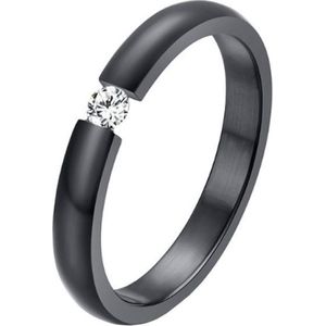 Cilla Jewels edelstaal ring Crystal Black-19mm