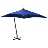 vidaXL - Zweefparasol - met - paal - 3x3 - m - massief - vurenhout - azuurblauw