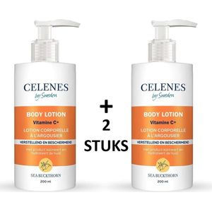 Celenes by Sweden Duindoorn Bodylotion - 200mlx2 STUKS - Voor Vette en Gecombineerde Huid - Sea Buckthorn Body Lotion - Vitamine C+