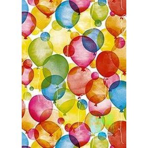 Inpakpapier Ballon: Cadeaupapier Watercolour Balloons K601660- Breedte 70 cm - 175m lang