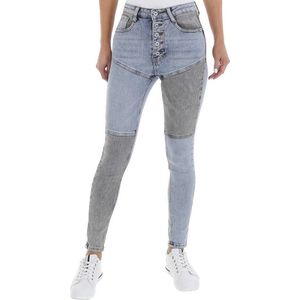 Dilena fashion Jeans skinny 2 kleur denim mix