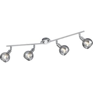 LED Plafondspot - Torna Brista - E14 Fitting - 4-lichts - Rond - Glans Chroom - Aluminium