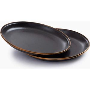 Barebones Ontbijtborden (2 stuks) - Platte borden - Charcoal