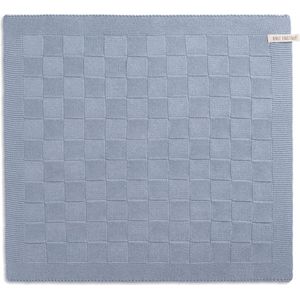 Knit Factory Gebreide Keukendoek - Keukenhanddoek Uni - Handdoek - Vaatdoek - Keuken doek - Licht Grijs - 50x50 cm