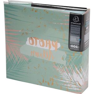 Fotoalbum met insteekhoezen - 200 foto's 10x15 cm - 100 pagina's - Formaat 225x325 cm - bedrukte omslag met roze markering