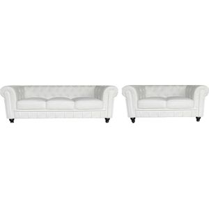 Chesterfield Banken Set - 2 & 3 Zits - Wit - Design