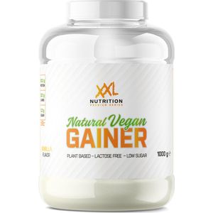 XXL Nutrition - Natural Vegan Gainer - Plantaardige Voedingsbronnen - Bevat Eiwitten, Koolhydraten en Vezels - Lactosevrij & Vegan - Vanille - 1000 gram